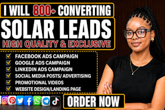 generate 800 verified solar installation leads solar leads commercial solar ads