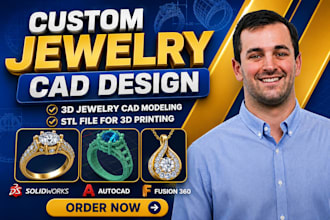 do custom jewelry cad design, 3d jewelry cad modeling, stl file for 3d printing