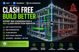 do clash detection , bim coordination, clash mep, clash revit, revit family