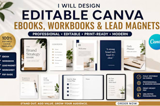 do editable canva ebook, workbook, canva workbook ebook template pdf lead magnet