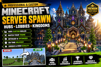 build minecraft castle base village spawns hubs house
