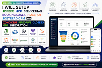 setup jobber hcp servicetitan bookingkoala hubspot jobtread CRM and zoho CRM