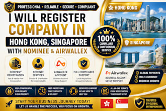 register company in hong kong, singapore with nominee and airwallex