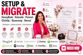 setup migrate honeybook photography for dubsado pixieset clickup basecamp bonsa