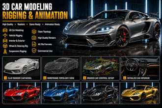 3d car modeling 3d model vehicle modeling rigging  3d printing car modeling race