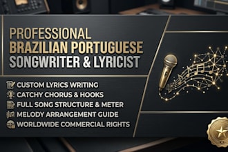 sing songs and write lyrics  in portuguese, english, italian, french or german