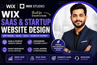 design wix software startup website wix saas website wix tech website