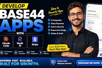 develop base44 apps with claude code, replit ai and strip