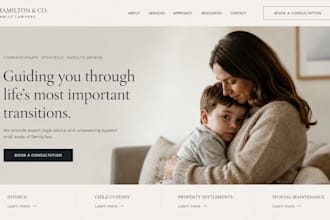 design squarespace family law divorce attorney website with consultation
