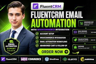 setup fluentcrm email automation with woocommerce integration