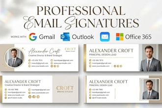 german clickable html email signature, editable business card, email signature