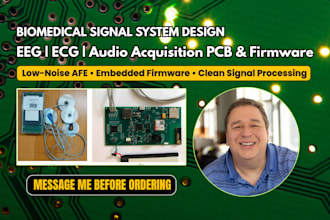 design pcb and firmware for  biomedical and audio eeg or ecg signal acquisition