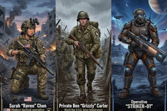 draw military themed illustrations