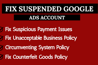 fix google ads suspension circumventing system counterfeit goods policy