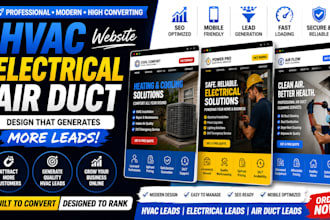 hvac website, electrical installation website and air duct website, hvac leads