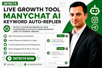 program a manychat live growth tool with custom keyword automation