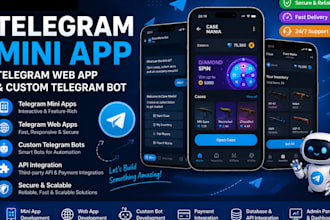 build telegram mini app, telegram web app, and custom telegram bot
