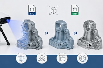 convert stl to step, mesh to cad and editable 3d scan model