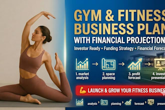 prepare sports center and gym fitness business plan with forecast