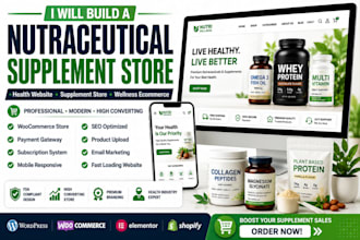 do nutraceutical store, supplement website, health website or ecommerce website