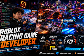 create a custom roblox racing game with car physics, tracks and multiplayer