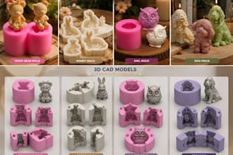 do 3d cad silicone mold, soap mold, candle mold, chocolate mold and resin mold