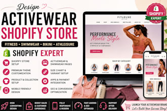activewear tech pack shopify store bikini swimwear fitness clothing website