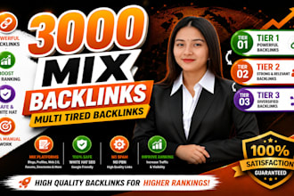 3000 mix backlinks with multi tiered SEO link building