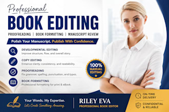 professionally edit, proofread, and polish your book manuscript