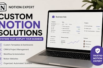 be your custom notion template expert notion website automated notion workflow