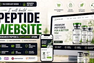 build research peptide website, sarms website, biotech and laboratory website