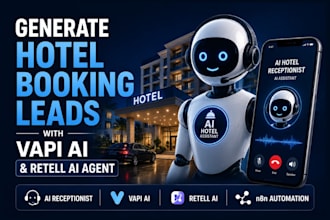 generate hotel leads with vapi ai call agent, retell ai agent, ai reception
