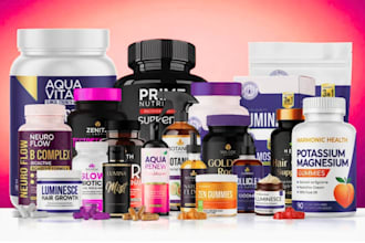 create product label and packaging design, supplement and food label design