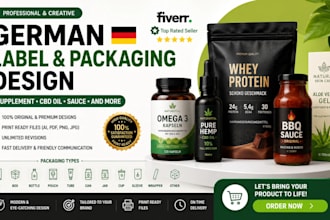 do german product label design supplement label packaging cbd oil sauce label