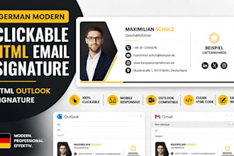design german modern clickable HTML email signature HTML outlook signature