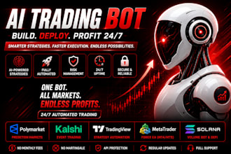 build ai trading bot kalshi bot trading view polymarket bot forex ea and solana