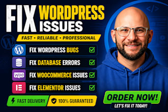 fix wordpress bug, database error, woocommerce fix, elementor fix website issues