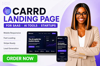 design carrd landing page for saas startups ai tools and apps, carrd website