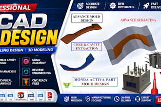 design injection mold, plastic product tooling with solidworks cad dfm analysis