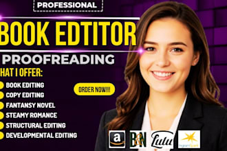 proofread, format fiction novel, nonfiction selfhelp, memoir, amazon book editor