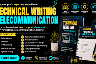 do technical writing on ai ebook cybesecurity, telecom, humanize ai, lead magnet