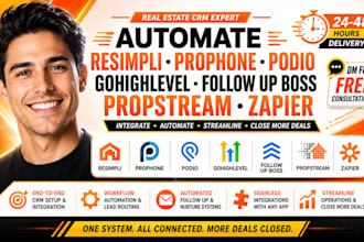 automate resimpli prophone podio gohighlevel follow up boss propstream zapier