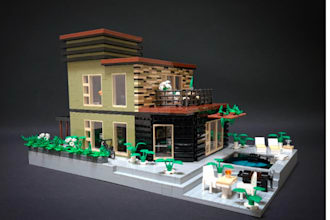 design 3d lego model, lego moc, lego technic, lego house with instruction manual