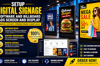 setup digital signage software and billboard software ads screen and display