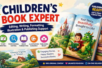 do children book editing write children story book format kids book illustration