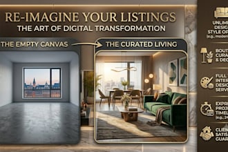 luxury virtual staging for real estate listings and renovation