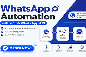 setup whatsapp automation with API, CRM and n8n workflows