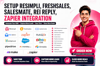 setup resimpli crm freshsales salesmate automation rei reply zapier integration