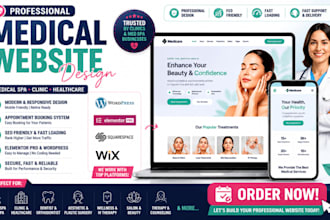medical website, medical spa website, healthcare website on wordpress