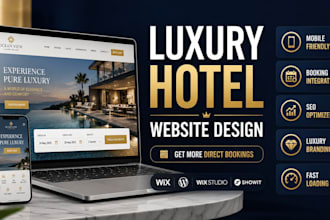 design hotel website, resort website, travel agency website with booking system